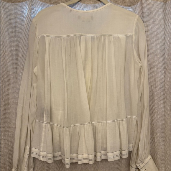 Isabel Marant White Blouse with Black Detail. - Picture 3 of 7